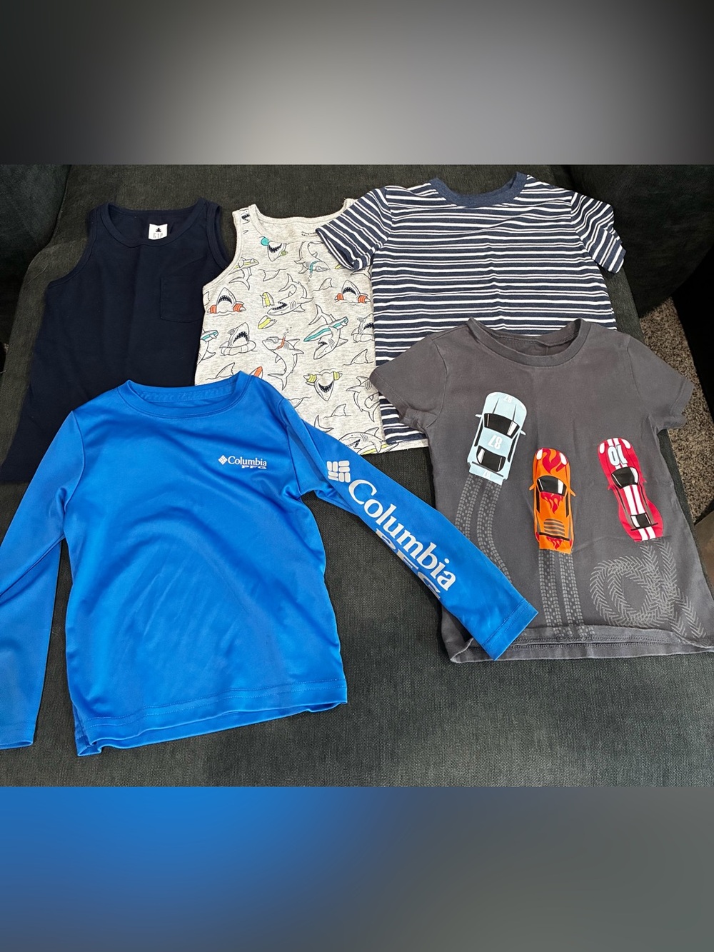 Boys Summer Shirt Bundle Lot of 5 - Columbia PFG Gap Tee Tank Tops Size 4T